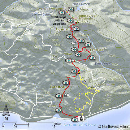 Augspurger Mountain Hike map